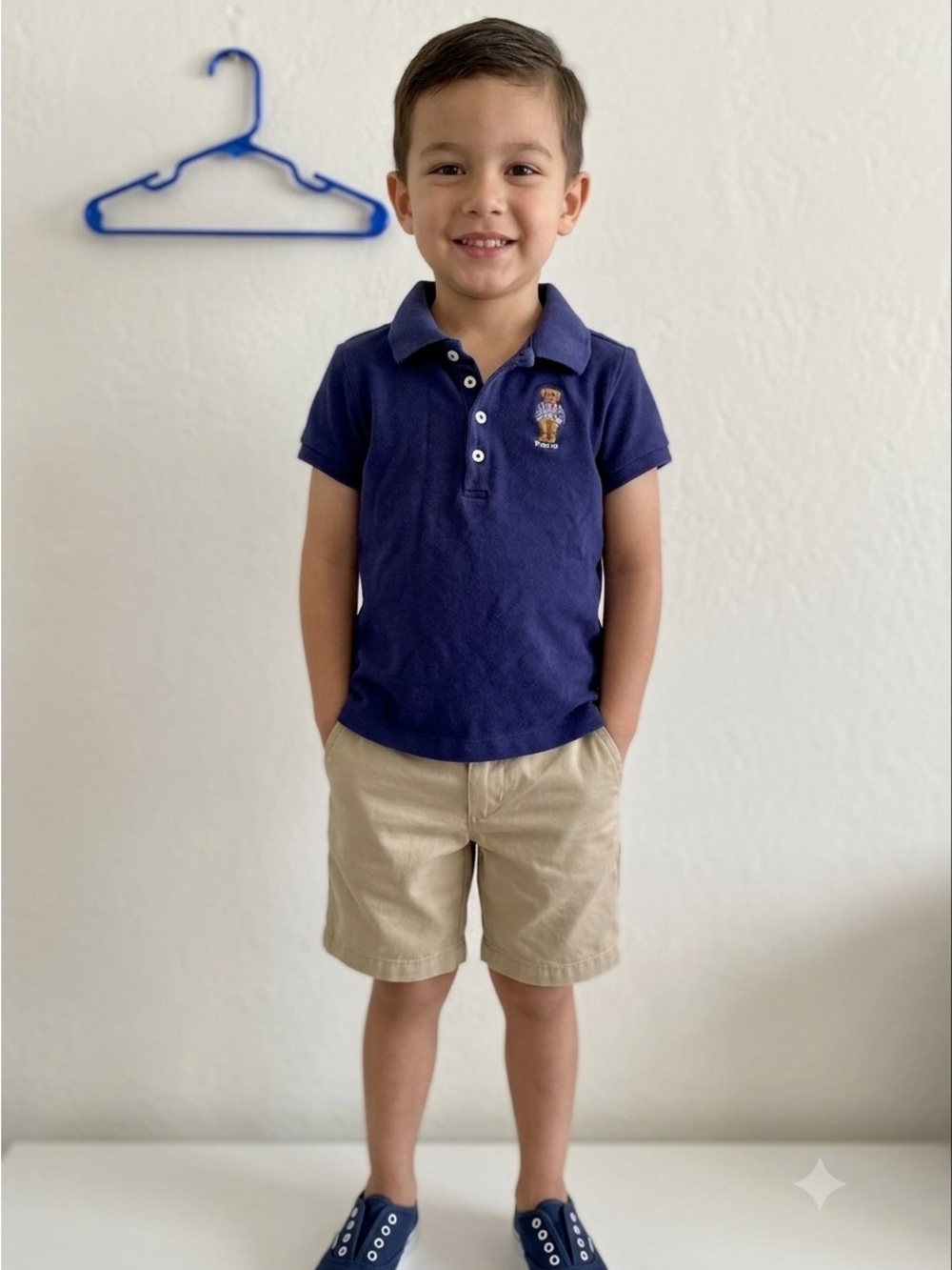 Polo by Ralph Lauren Navy Short-Sleeve Polo with Embroidered Bear
